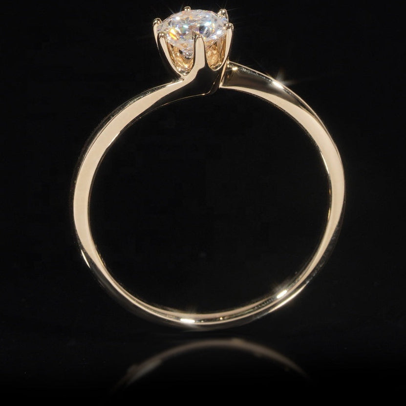 14K Solid Gold Brilliant-Cut Ring