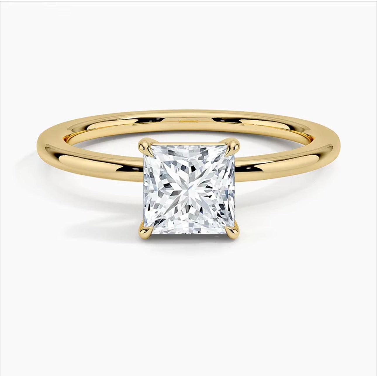 Lab-Grown Princess Cut Diamond Ring – Luxury Solid Gold
