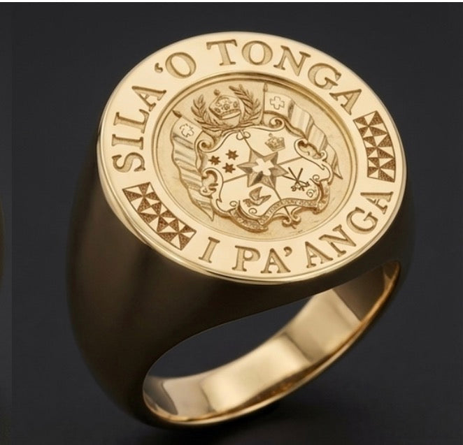 Custom “Sila ‘o Tonga” Ring – Pa‘anga Emblem Edition