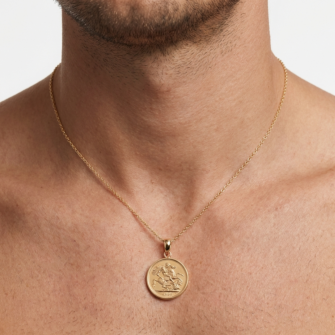 Full Sovereign Pendant – Gold Plated Silver | Classic Coin Pendant